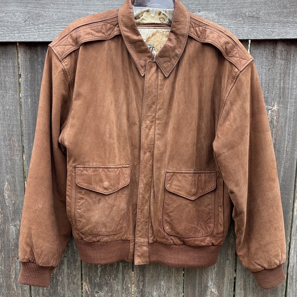 Brown Suede Bomber Jacket